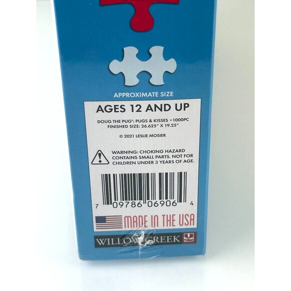 Doug the Pug "Pugs & Kisses" 1000 pc Jigsaw Puzzle Willow Creek Dogs Fun Humor - Picture 7 of 13